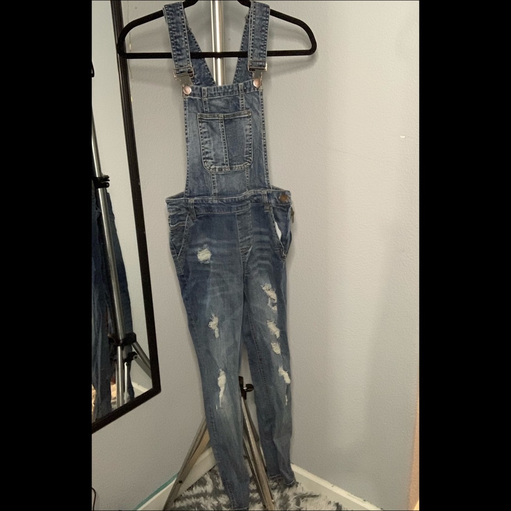 Jean pant overalls; Worn once